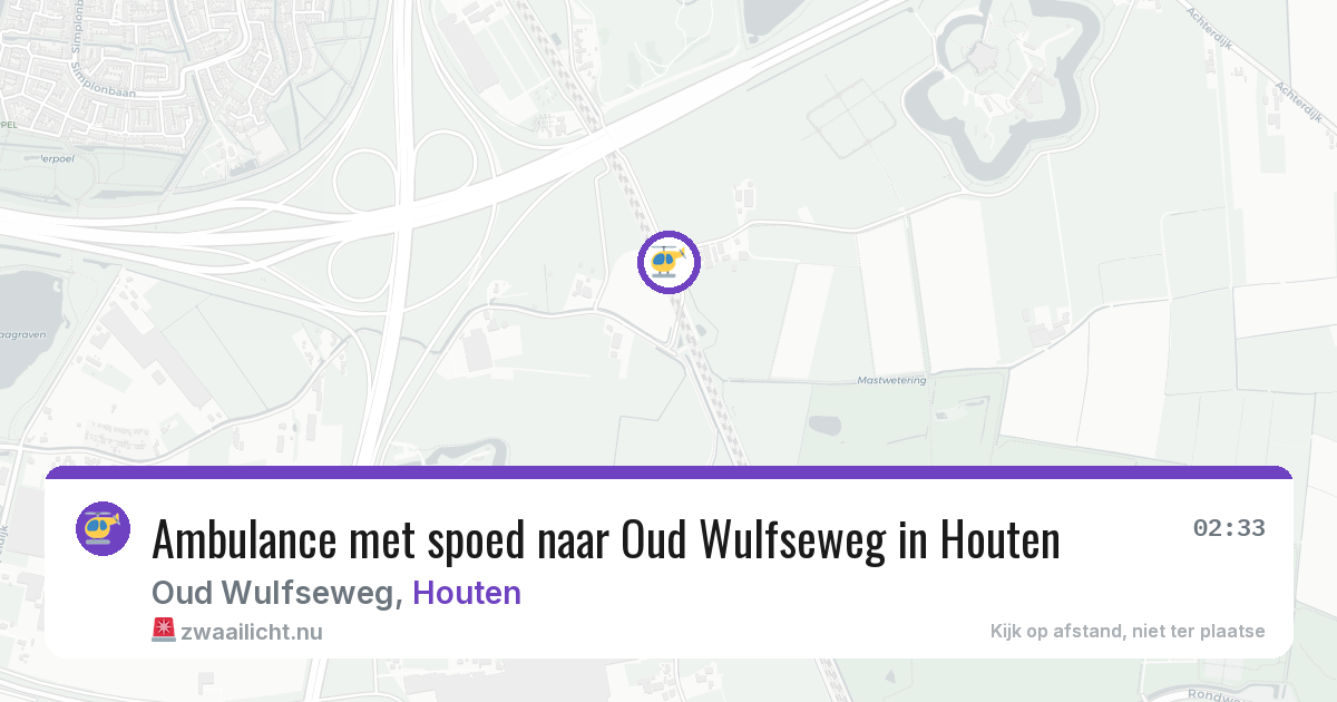 Ambulance met spoed naar Oud Wulfseweg in Houten — 25 jul 2026