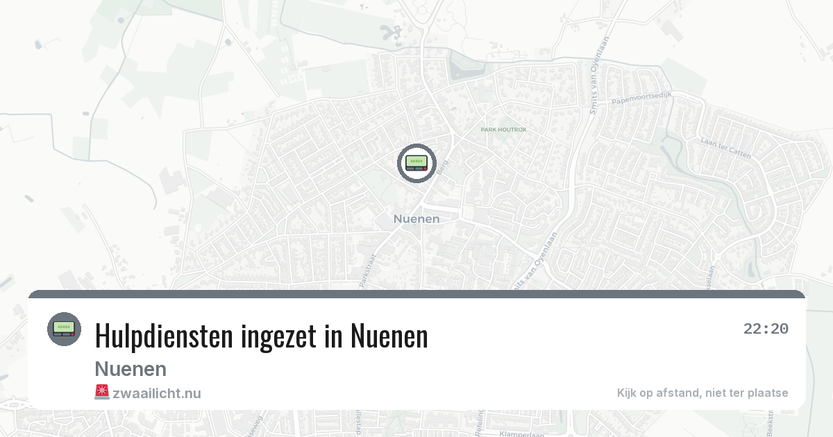 Hulpdiensten ingezet in Nuenen — 16 jul 2026 | 🚨 Zwaailicht.nu