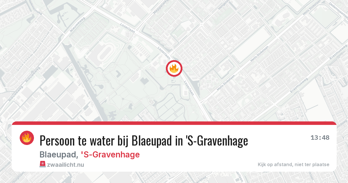 Persoon te water bij Blaeupad in 'S-Gravenhage — 24 jul 2026