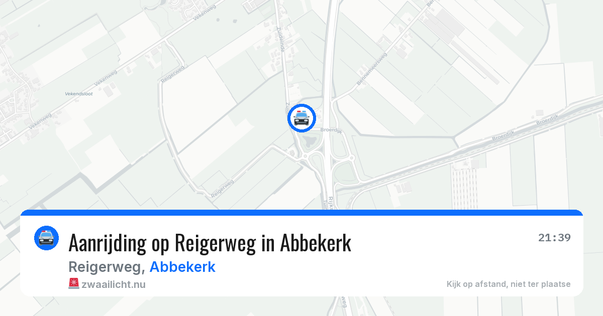 Aanrijding op Reigerweg in Abbekerk — 18 jun 2026