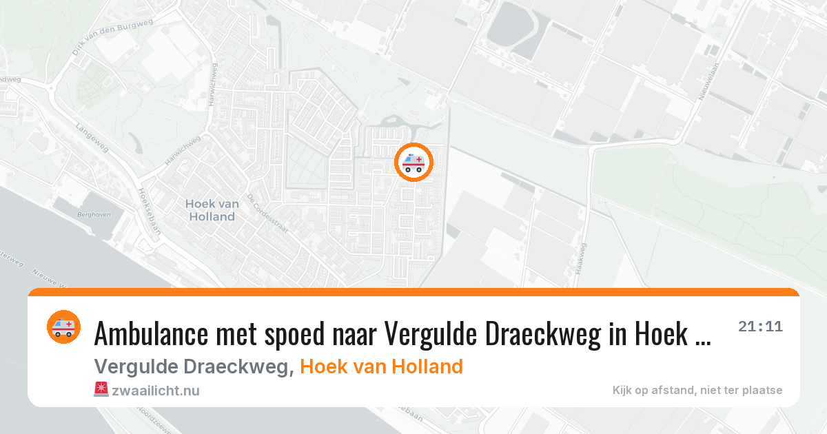 Ambulance met spoed naar Vergulde Draeckweg in Hoek van Holland — 19 apr 2026