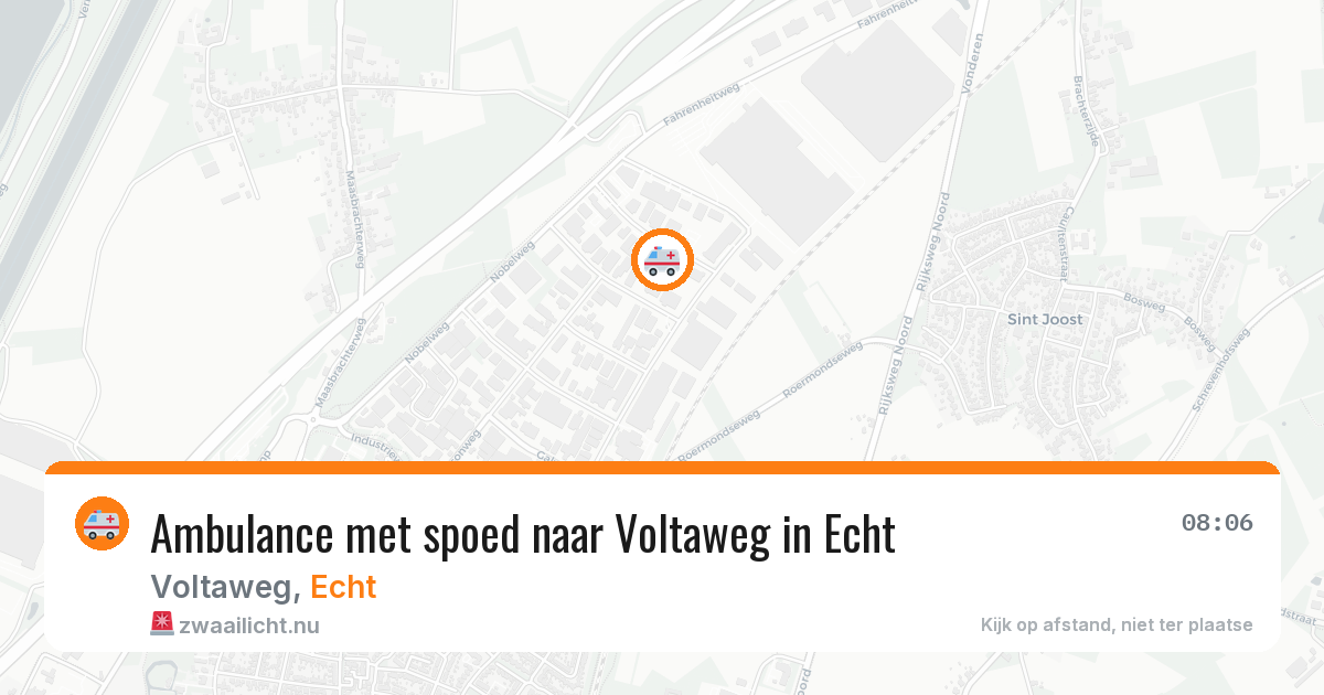 Ambulance met spoed naar Voltaweg in Echt — 15 jul 2026