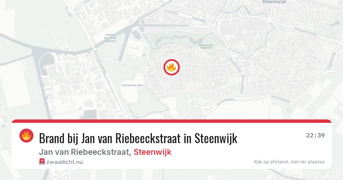 Brand bij Jan van Riebeeckstraat in Steenwijk — 21 jul 2026