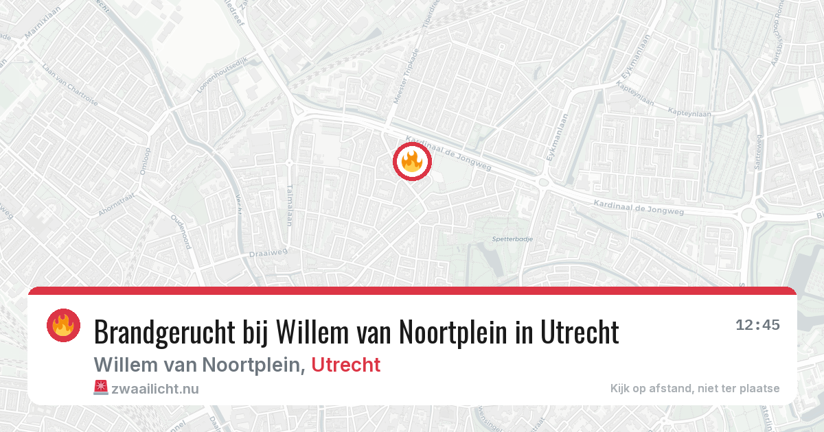 Brandgerucht bij Willem van Noortplein in Utrecht — 12 mrt 2026