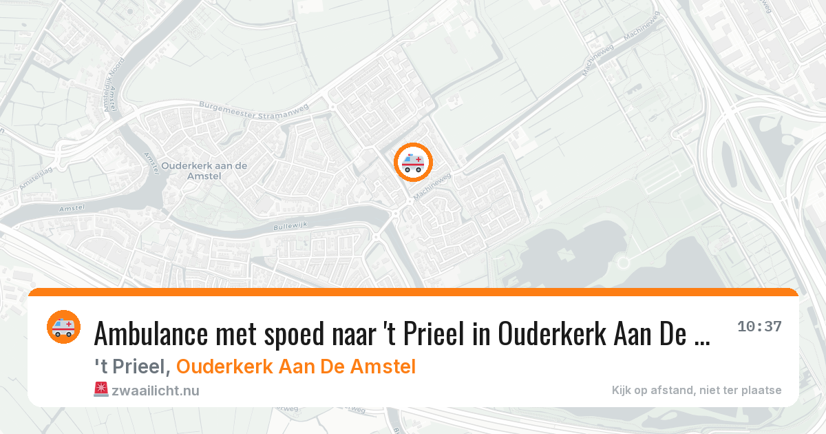 Ambulance met spoed naar 't Prieel in Ouderkerk Aan De Amstel — 24 jul 2026