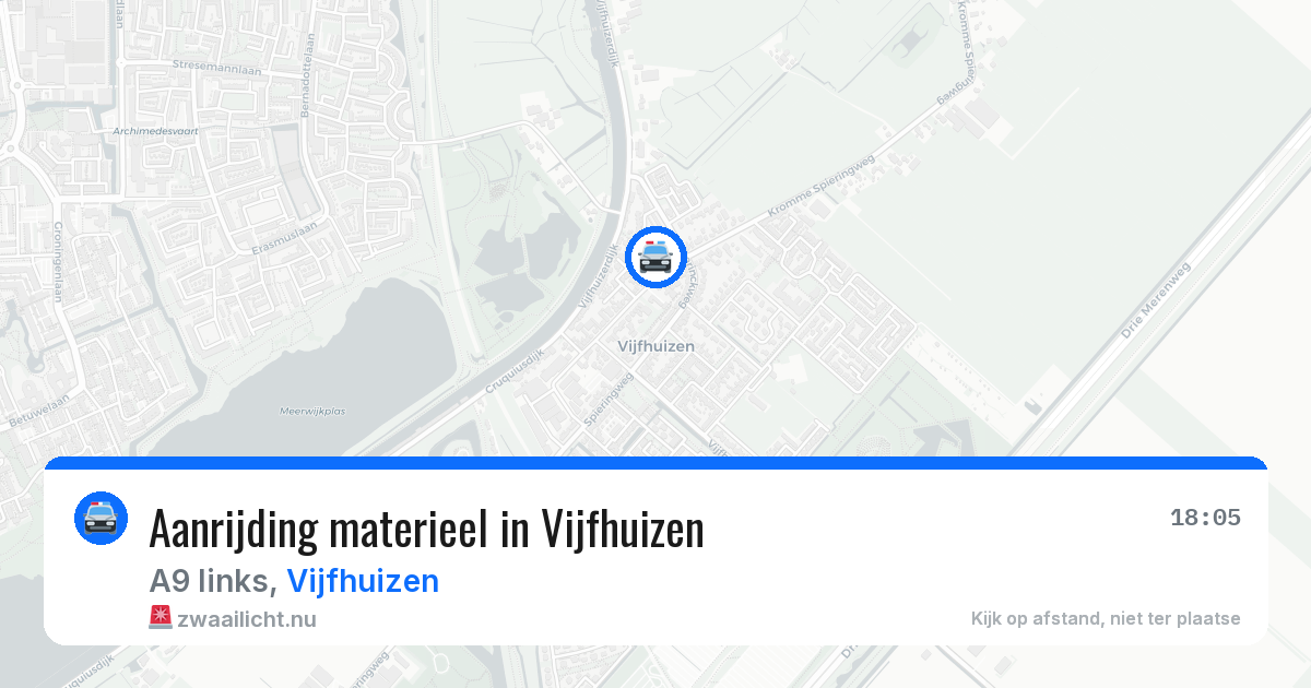 Aanrijding materieel in Vijfhuizen — 19 mrt 2026