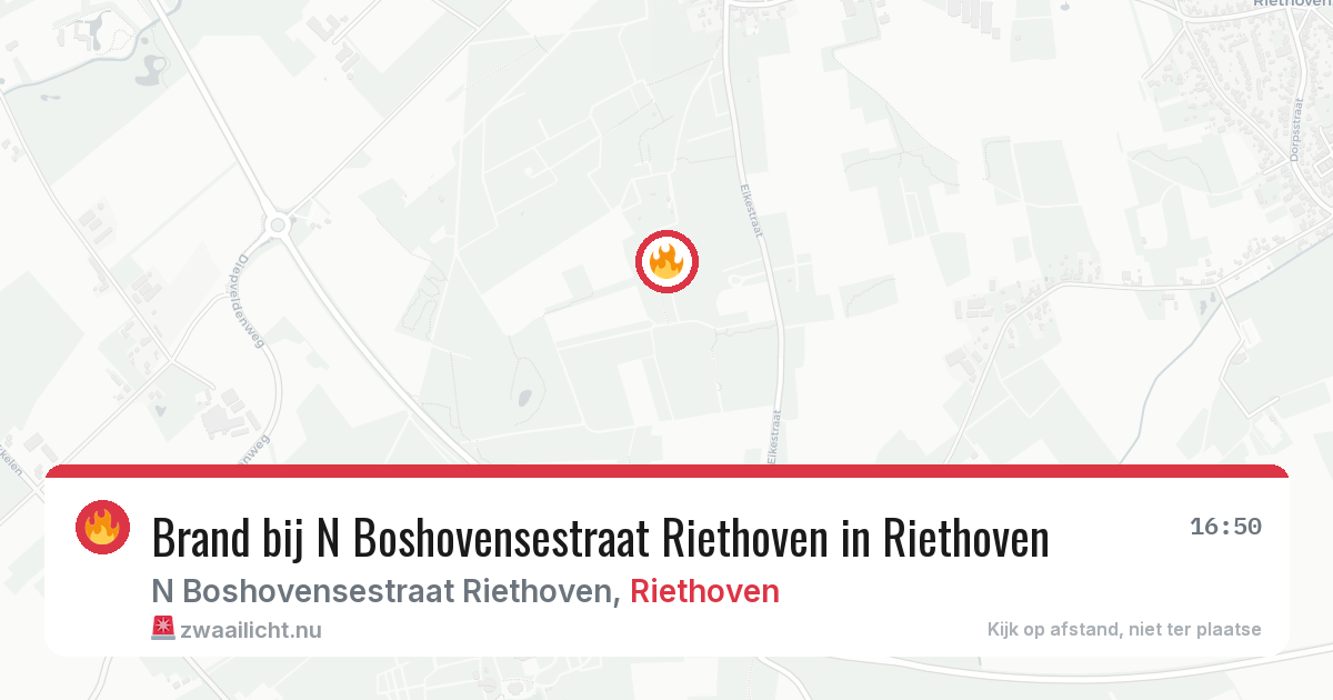 Brand bij N Boshovensestraat Riethoven in Riethoven — 15 jul 2026