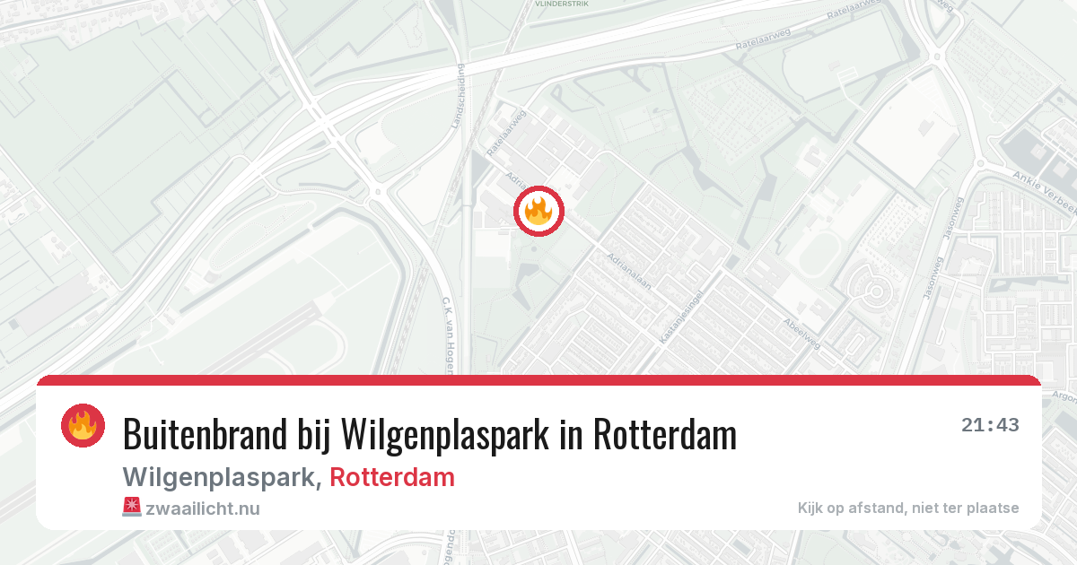 Buitenbrand bij Wilgenplaspark in Rotterdam — 12 jul 2026