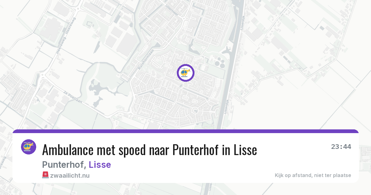 Ambulance met spoed naar Punterhof in Lisse — 23 jan 2026