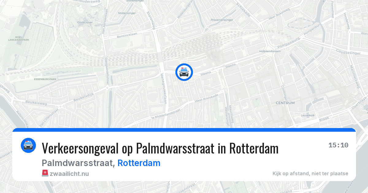 Verkeersongeval op Palmdwarsstraat in Rotterdam — 23 mrt 2026