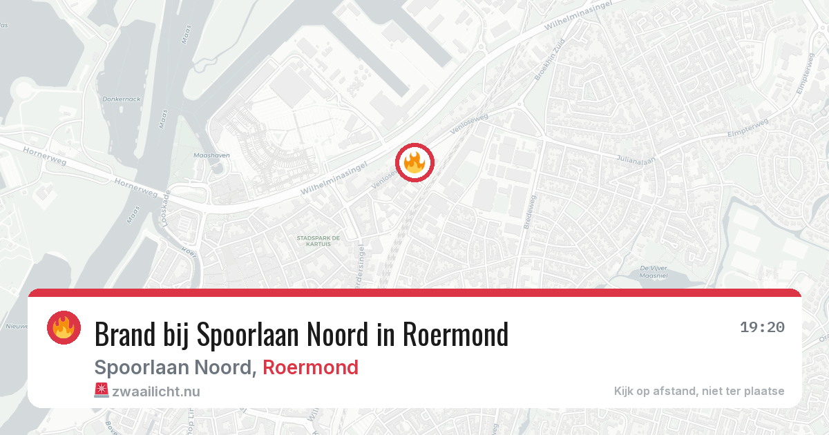 Brand bij Spoorlaan Noord in Roermond — 13 jul 2026