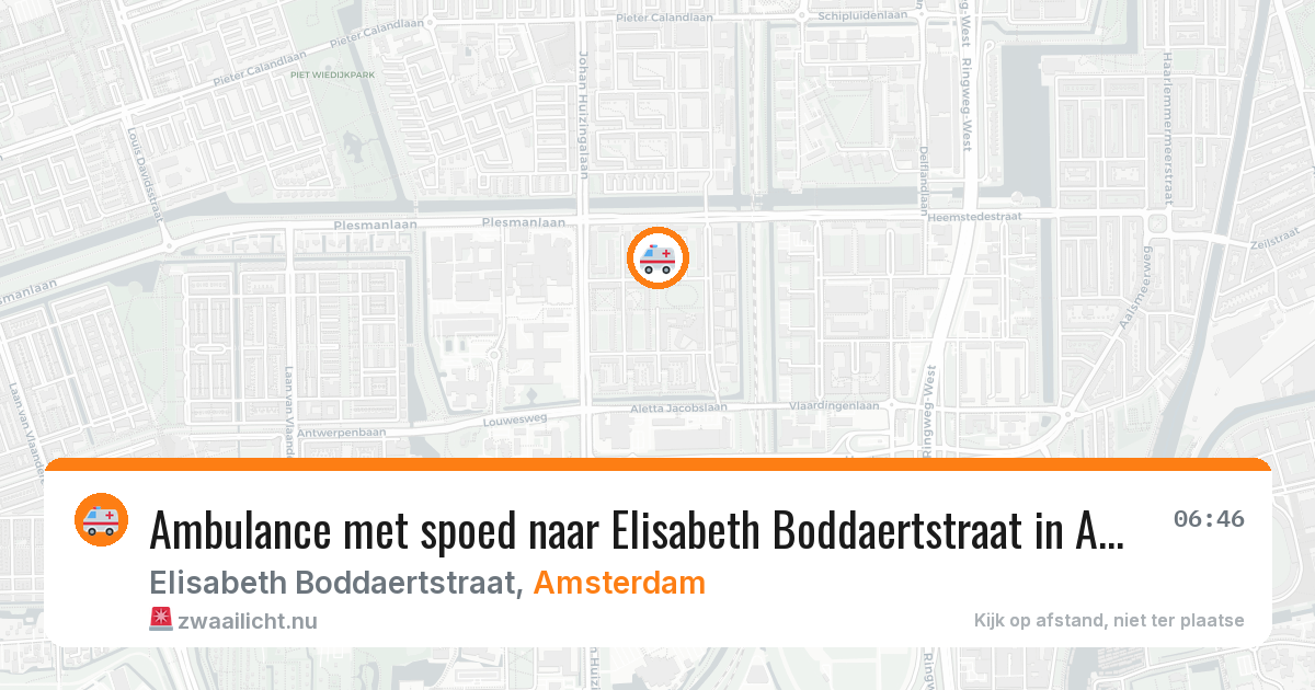 Ambulance met spoed naar Elisabeth Boddaertstraat in Amsterdam — 26 mei 2026