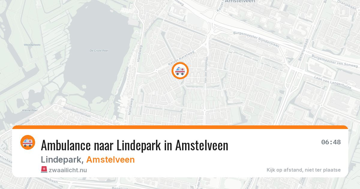 Ambulance naar Lindepark in Amstelveen — 26 mrt 2026