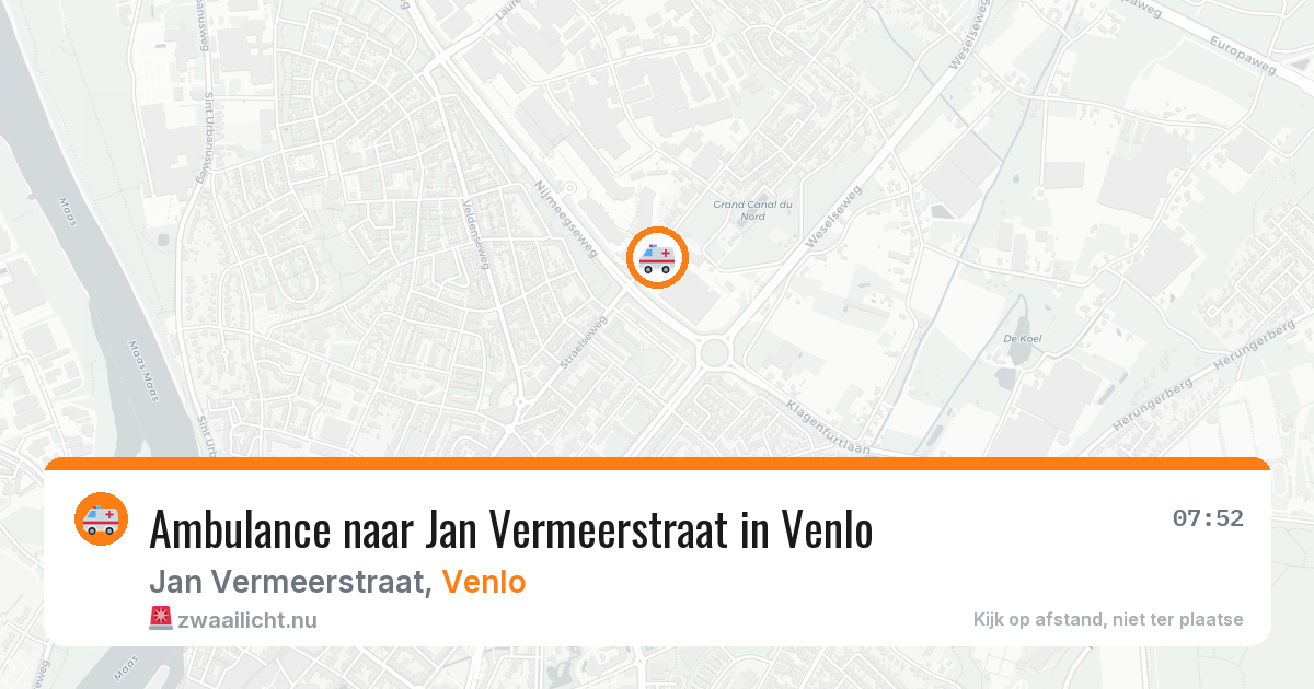Ambulance naar Jan Vermeerstraat in Venlo — 23 mrt 2026