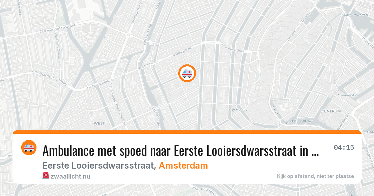 Ambulance met spoed naar Eerste Looiersdwarsstraat in Amsterdam — 27 mei 2026