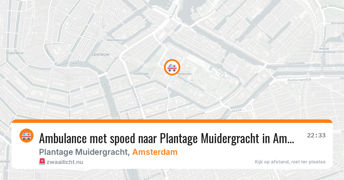 Ambulance met spoed naar Plantage Muidergracht in Amsterdam — 22 mei 2026