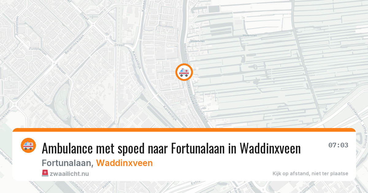 Ambulance met spoed naar Fortunalaan in Waddinxveen — 19 mrt 2026