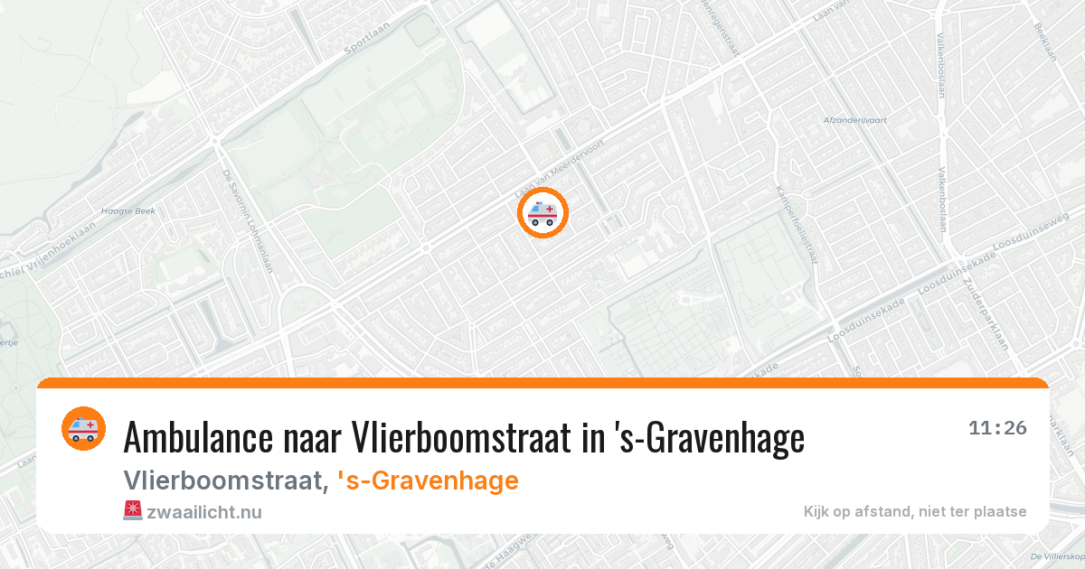 Ambulance naar Vlierboomstraat in 's-Gravenhage — 11 mei 2026