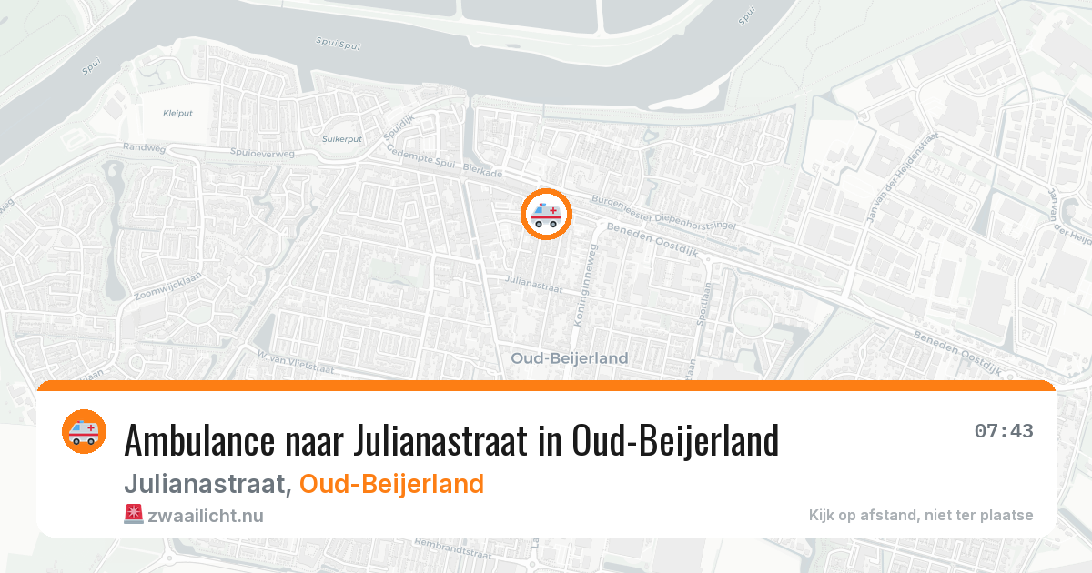 Ambulance naar Julianastraat in Oud-Beijerland — 25 mei 2026