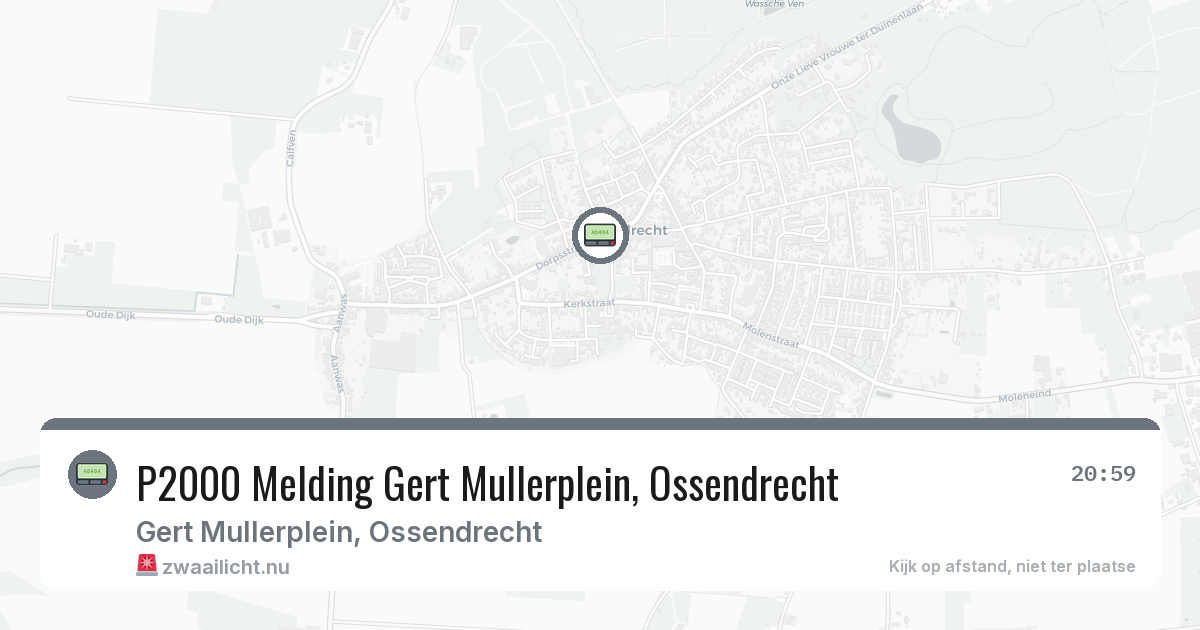 P2000 Melding Gert Mullerplein, Ossendrecht — 31 mei 2026