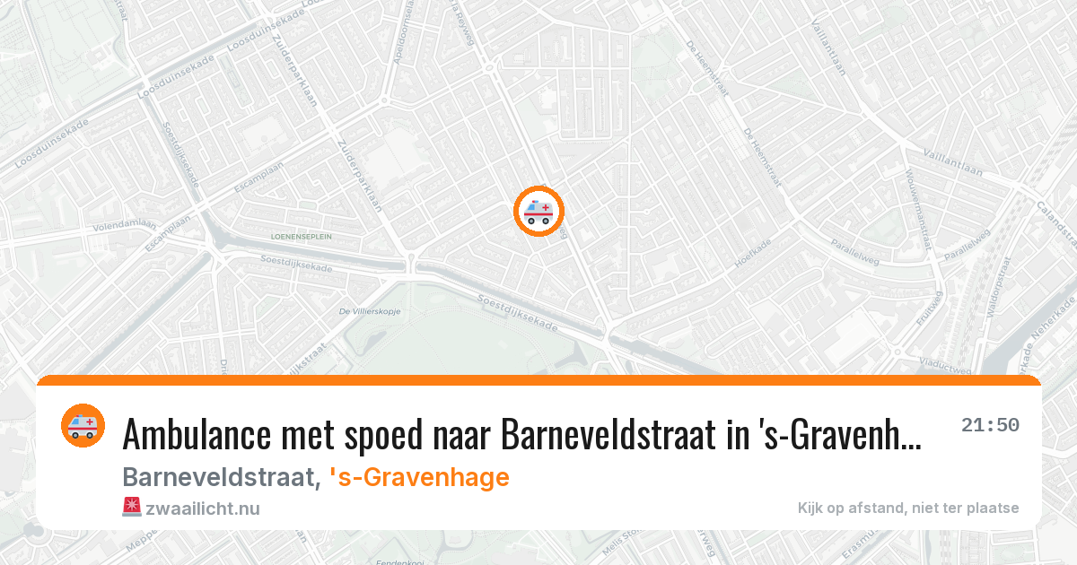 Ambulance met spoed naar Barneveldstraat in 's-Gravenhage — 16 mei 2026