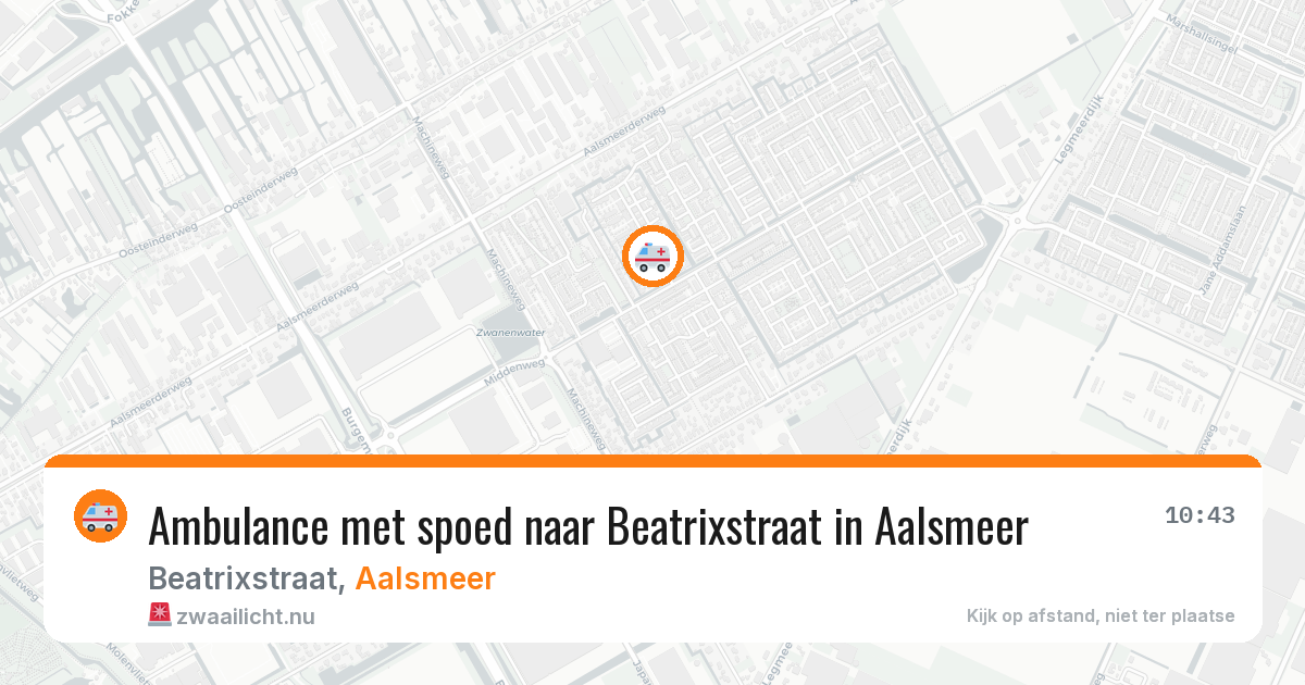 Ambulance met spoed naar Beatrixstraat in Aalsmeer — 10 mei 2026