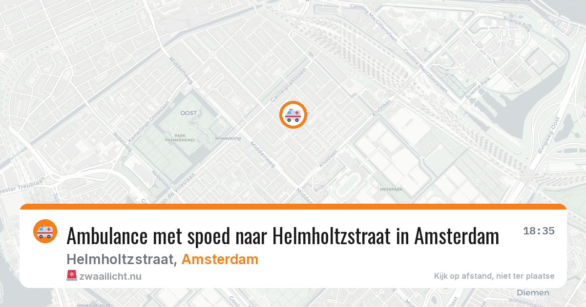 Ambulance met spoed naar Helmholtzstraat in Amsterdam — 9 jul 2026