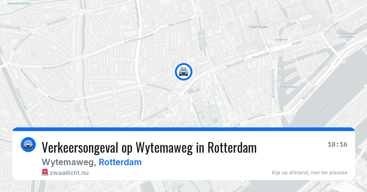 Verkeersongeval op Wytemaweg in Rotterdam — 17 jul 2026