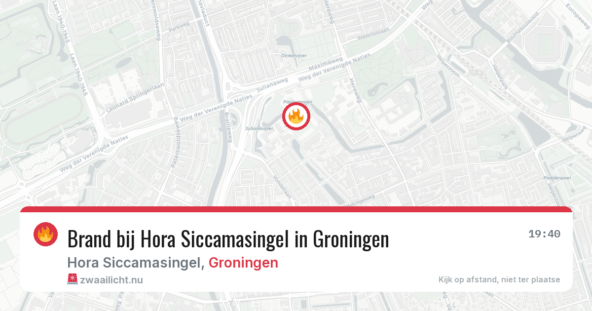 Brand bij Hora Siccamasingel in Groningen — 7 jun 2026