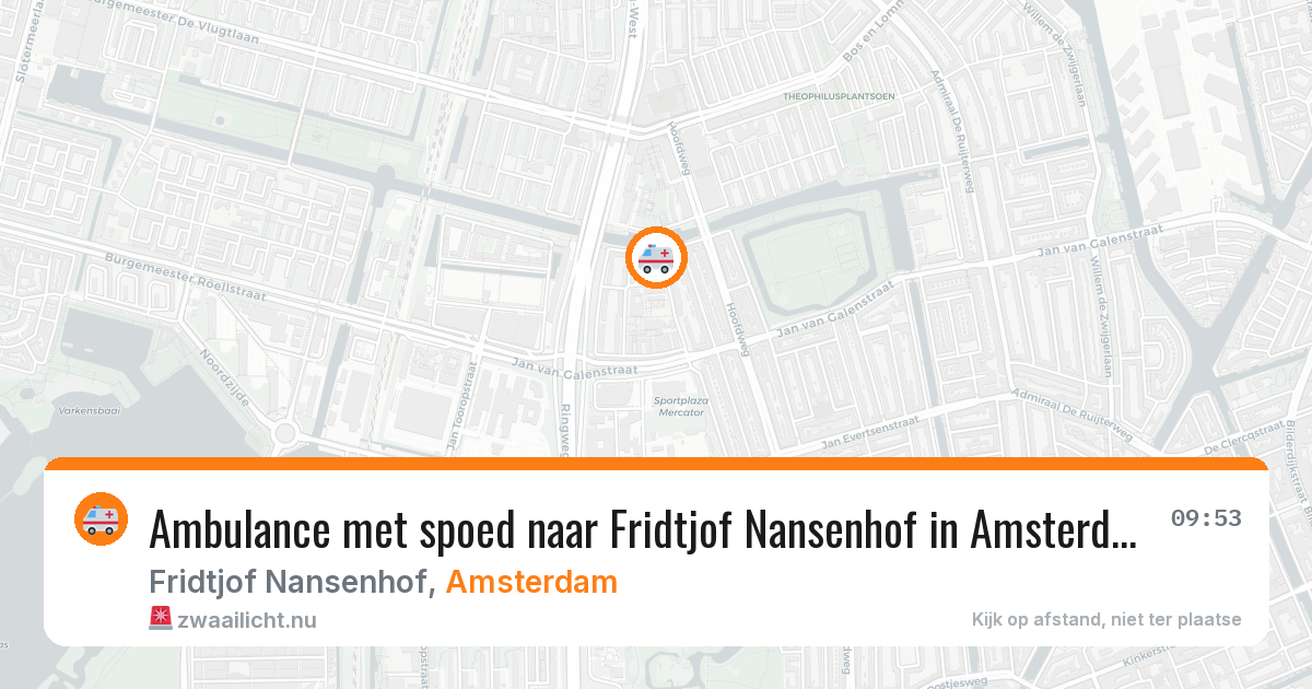 Ambulance met spoed naar Fridtjof Nansenhof in Amsterdam — 10 mei 2026