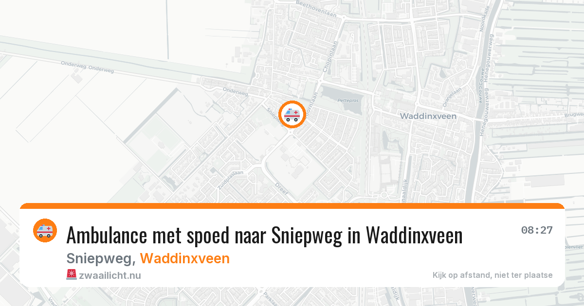 Ambulance met spoed naar Sniepweg in Waddinxveen — 15 jul 2026