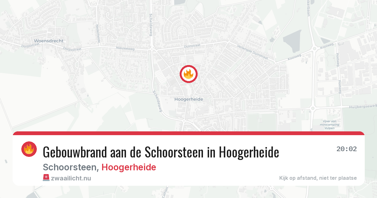 Gebouwbrand aan de Schoorsteen in Hoogerheide — 25 mrt 2026
