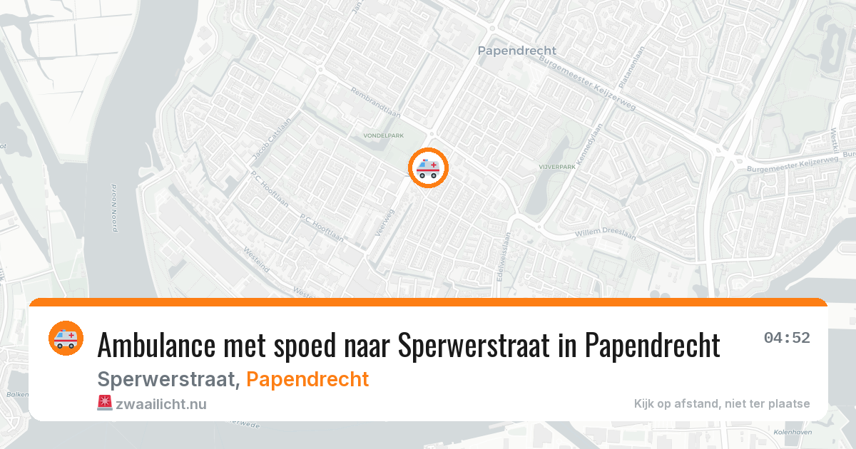 Ambulance met spoed naar Sperwerstraat in Papendrecht — 25 jul 2026