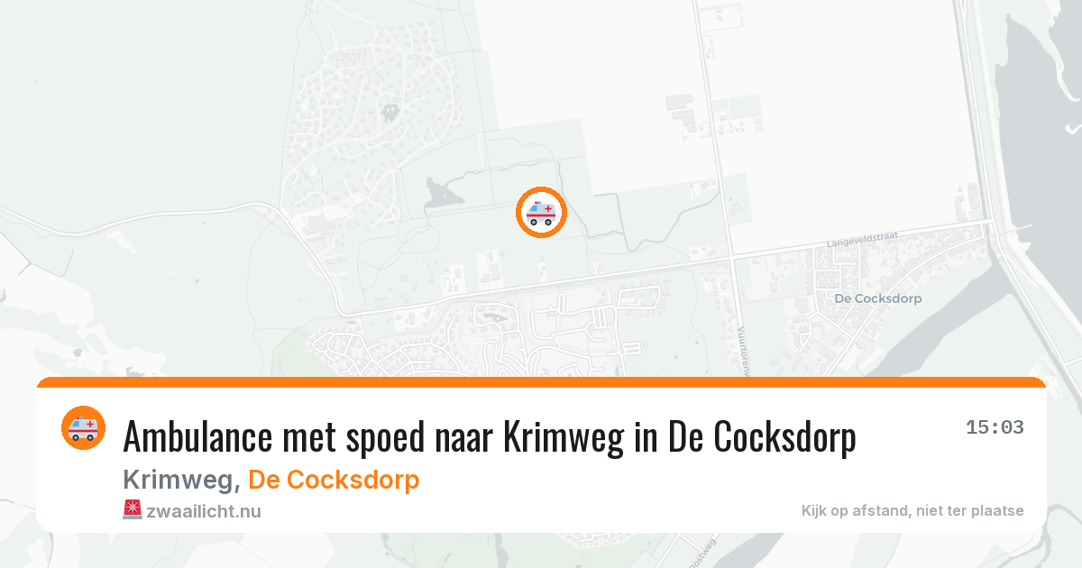 Ambulance met spoed naar Krimweg in De Cocksdorp — 18 mei 2026