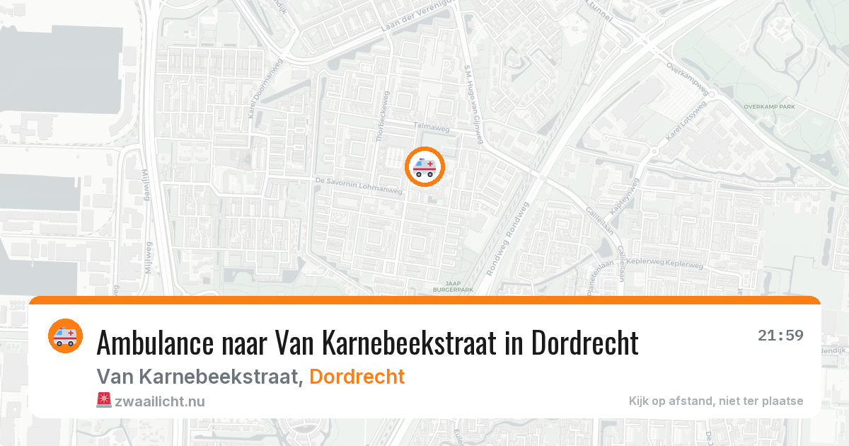 Ambulance naar Van Karnebeekstraat in Dordrecht — 20 jul 2026