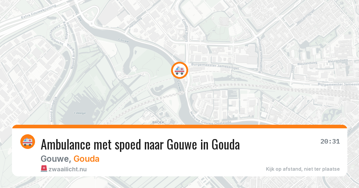 Ambulance met spoed naar Gouwe in Gouda — 9 jul 2026