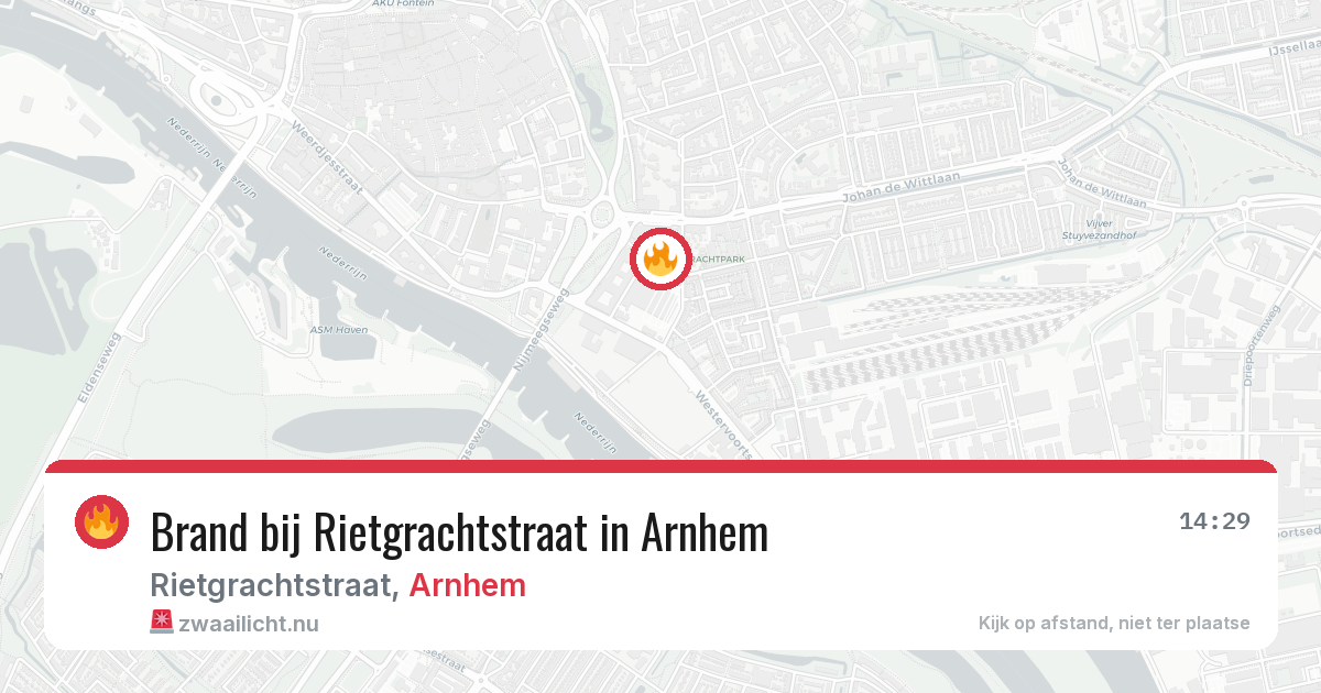 Brand bij Rietgrachtstraat in Arnhem — 18 jul 2026