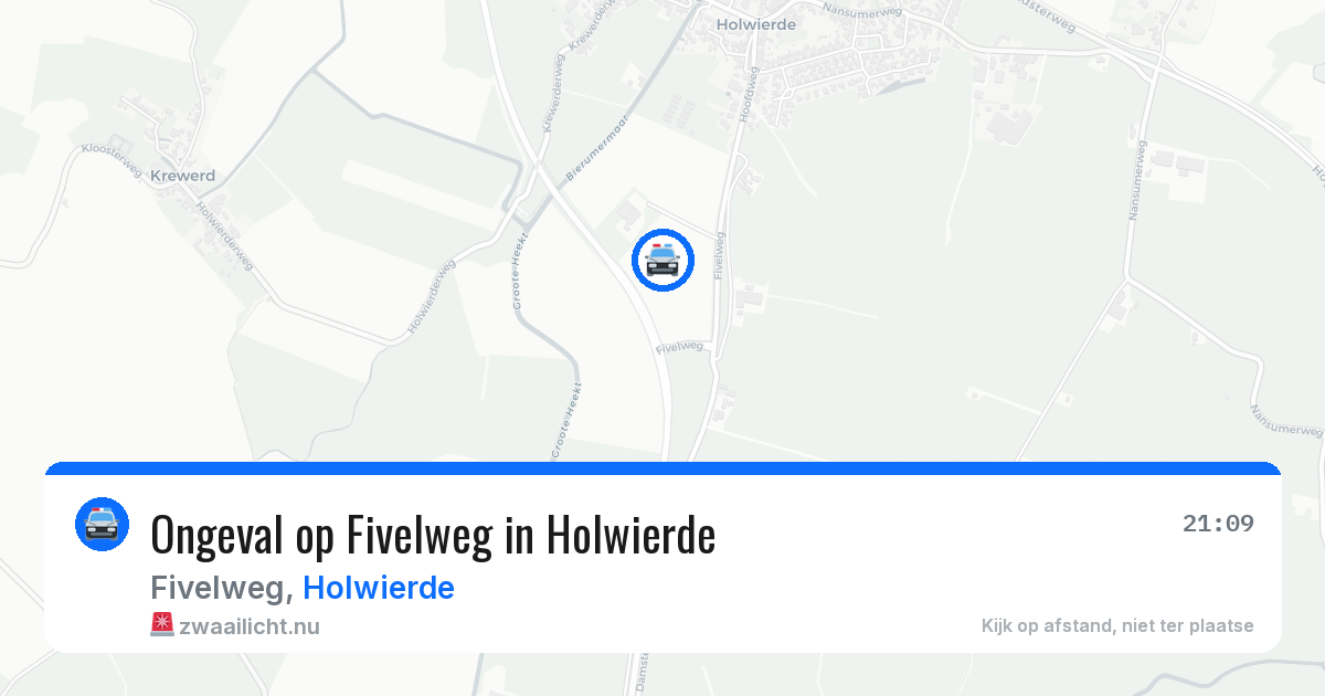 Ongeval op Fivelweg in Holwierde — 23 mei 2026