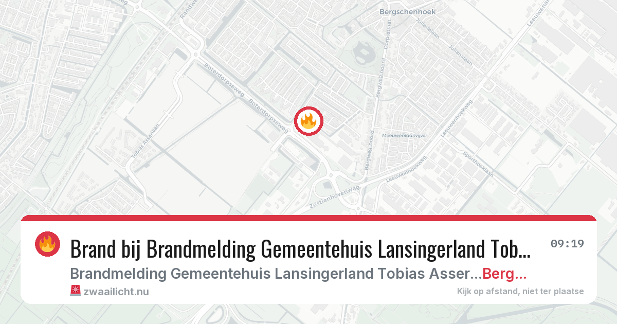 Brand bij Brandmelding Gemeentehuis Lansingerland Tobias Asserlaan Bergschenhoek in Bergschenhoek — 27 apr 2026
