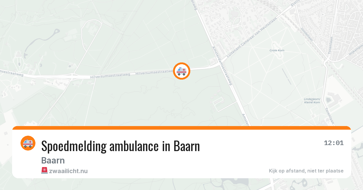 Spoedmelding ambulance in Baarn — 25 apr 2026