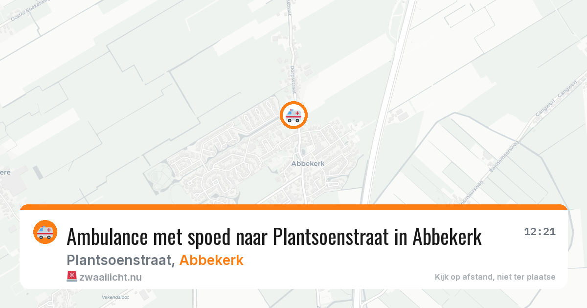 Ambulance met spoed naar Plantsoenstraat in Abbekerk — 29 mei 2026
