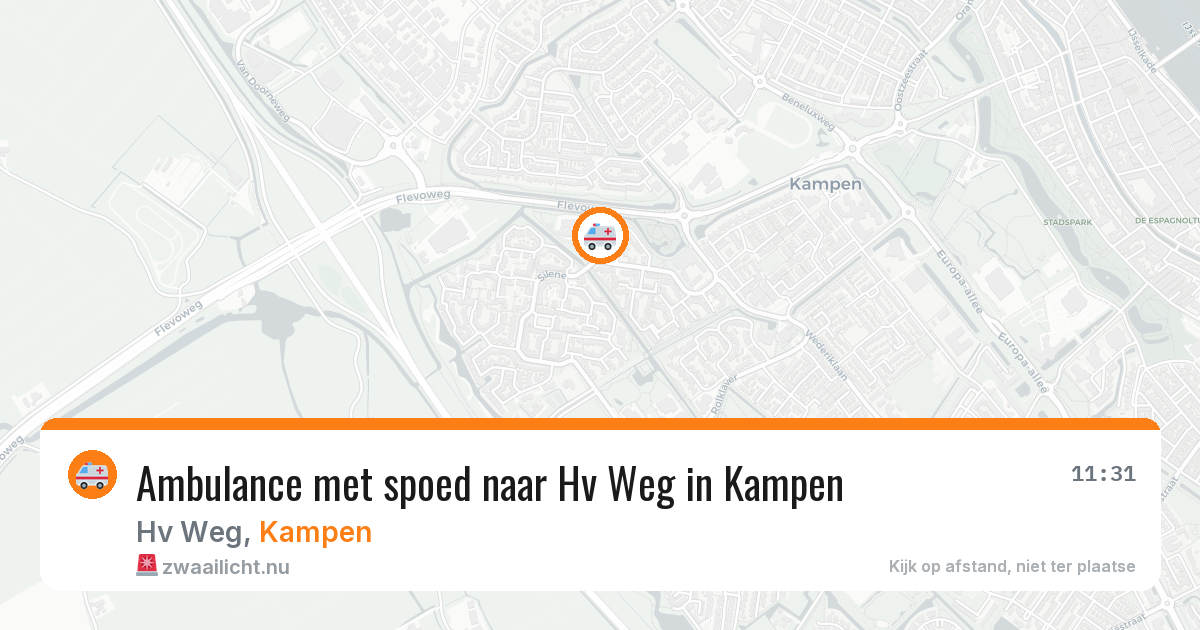 Ambulance met spoed naar Hv Weg in Kampen — 25 jul 2026