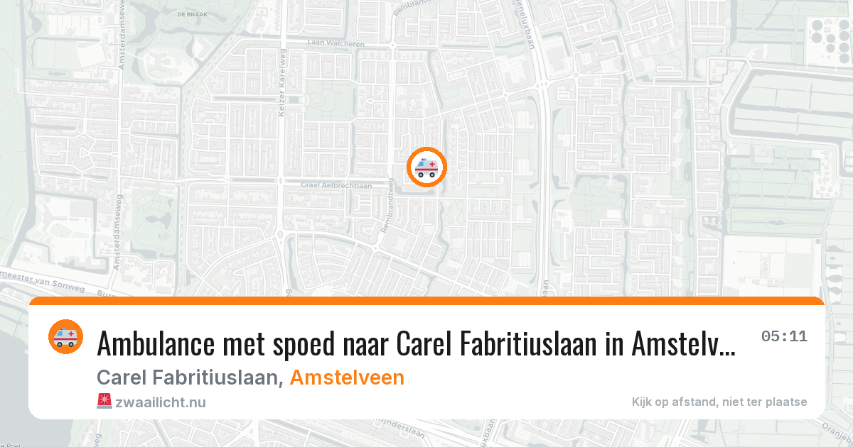 Ambulance met spoed naar Carel Fabritiuslaan in Amstelveen — 16 jul 2026