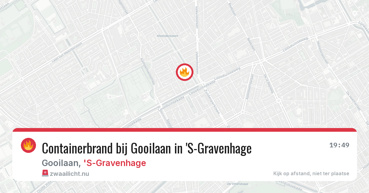 Containerbrand bij Gooilaan in 'S-Gravenhage — 22 mei 2026