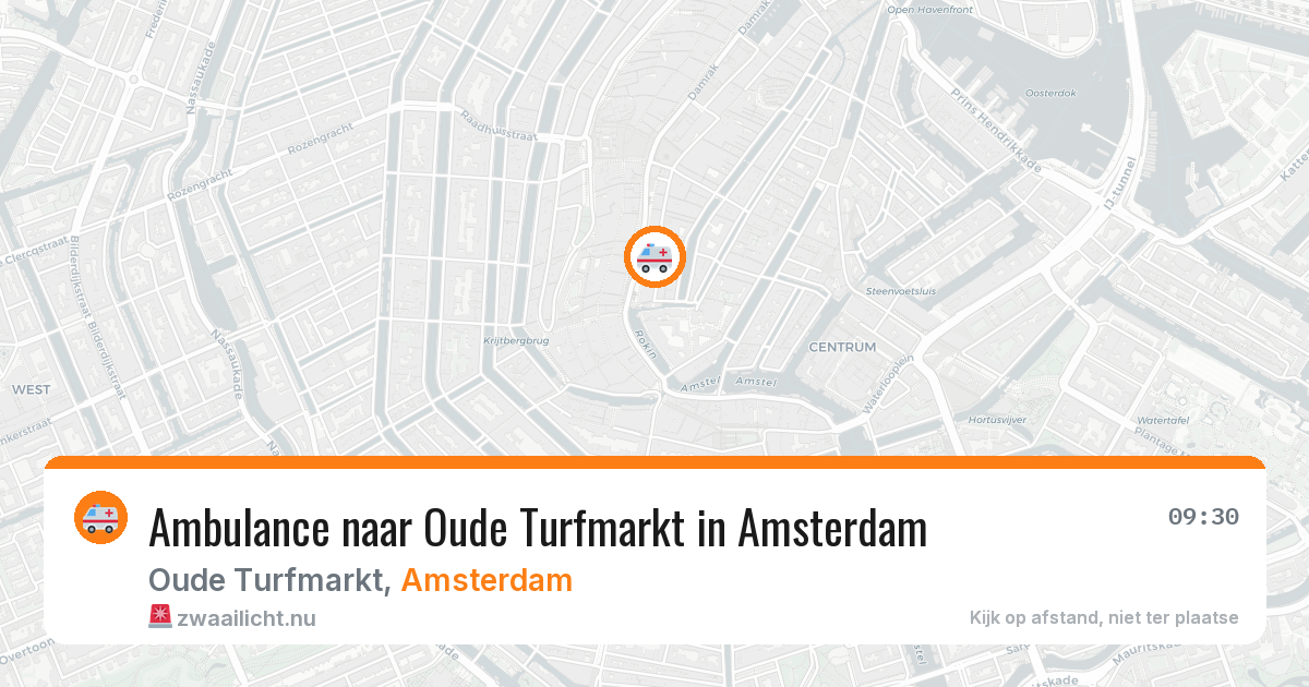 Ambulance naar Oude Turfmarkt in Amsterdam — 9 jun 2026
