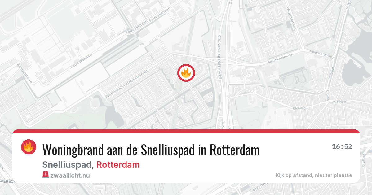Woningbrand aan de Snelliuspad in Rotterdam — 25 mei 2026