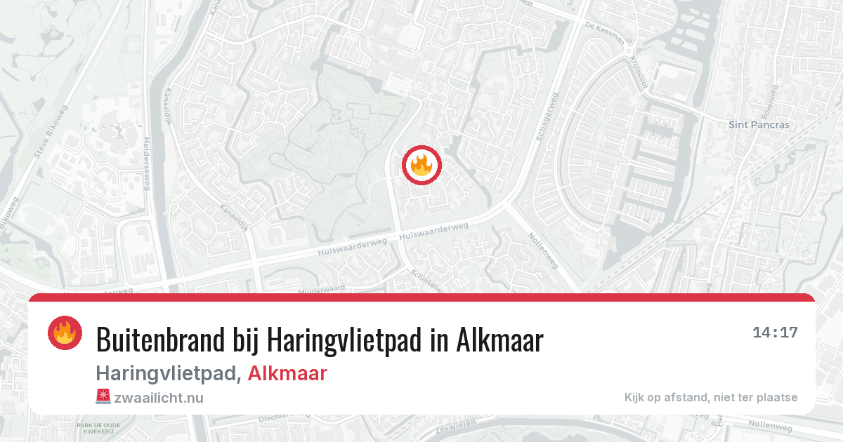 Buitenbrand bij Haringvlietpad in Alkmaar — 26 mei 2026