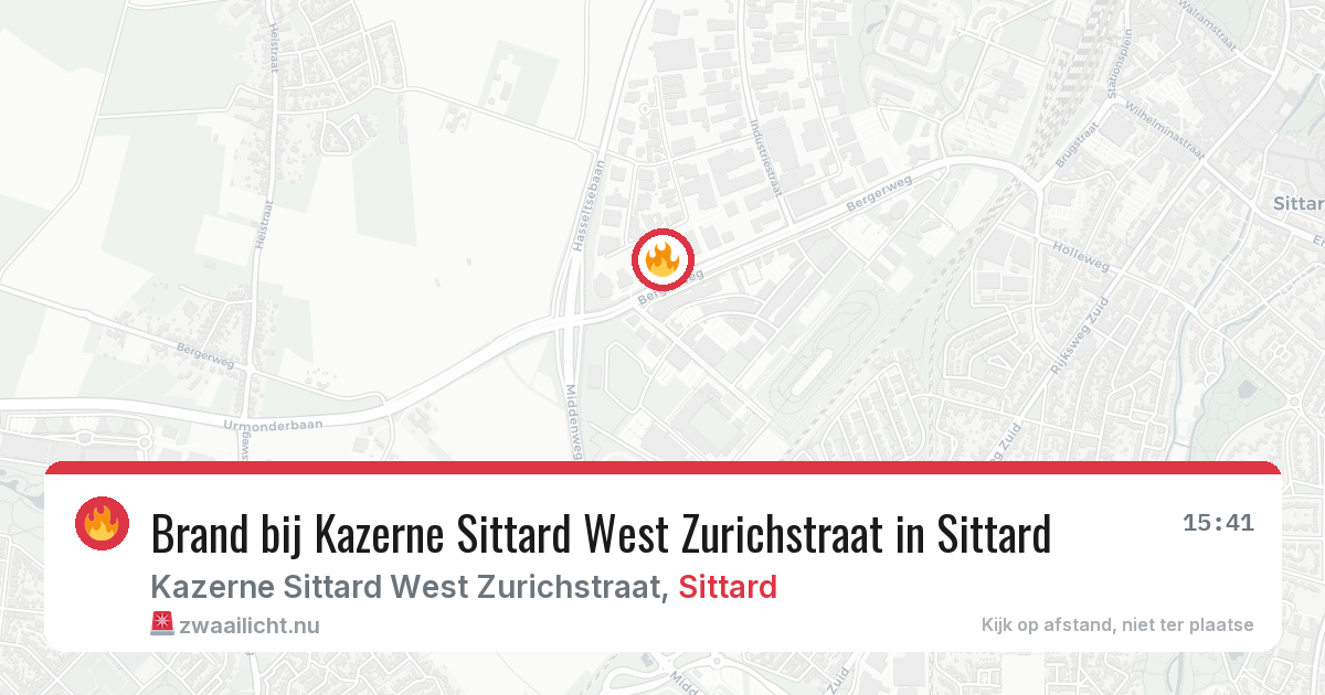 Brand bij Kazerne Sittard West Zurichstraat in Sittard — 23 jul 2026