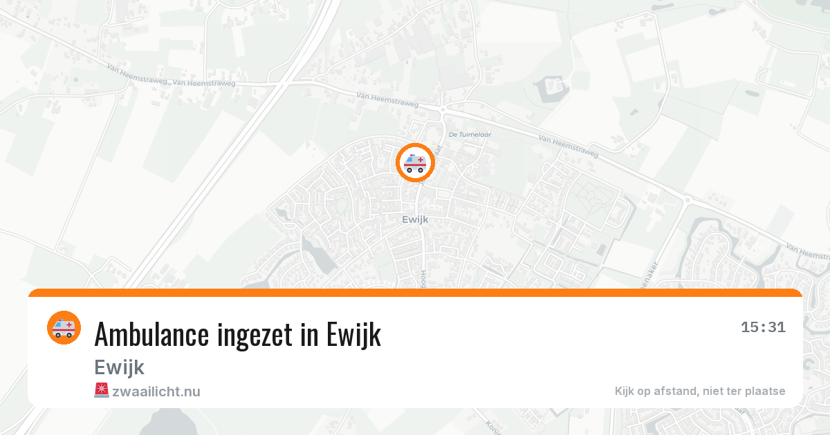 Ambulance ingezet in Ewijk — 19 jul 2026