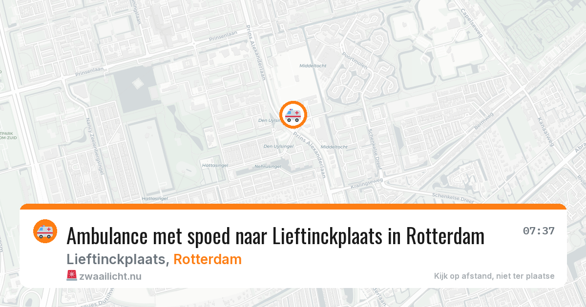 Ambulance met spoed naar Lieftinckplaats in Rotterdam — 16 mei 2026